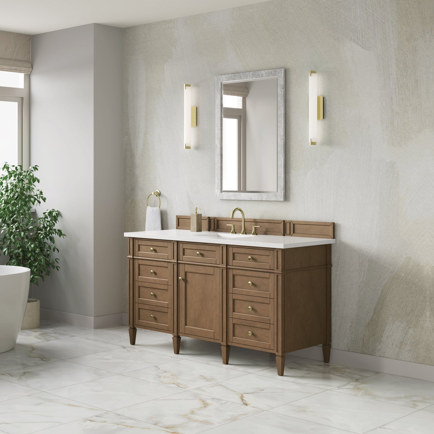 
                  
                    Brittany 60" Single Vanity in Pecan Single Bathroom Vanity James Martin Vanities 
                  
                
