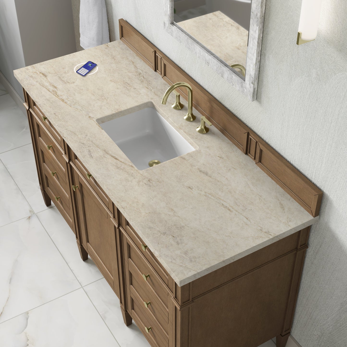 
                  
                    Brittany 60" Single Vanity in Pecan Single Bathroom Vanity James Martin Vanities FreePower-Enabled Tajnar Eclos 
                  
                