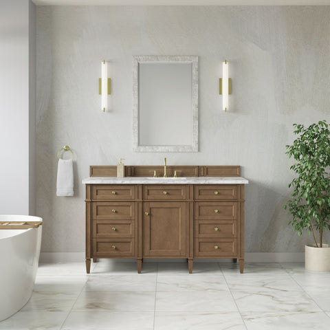 Brittany 60" Single Vanity in Pecan Single Bathroom Vanity James Martin Vanities Select Your Top 