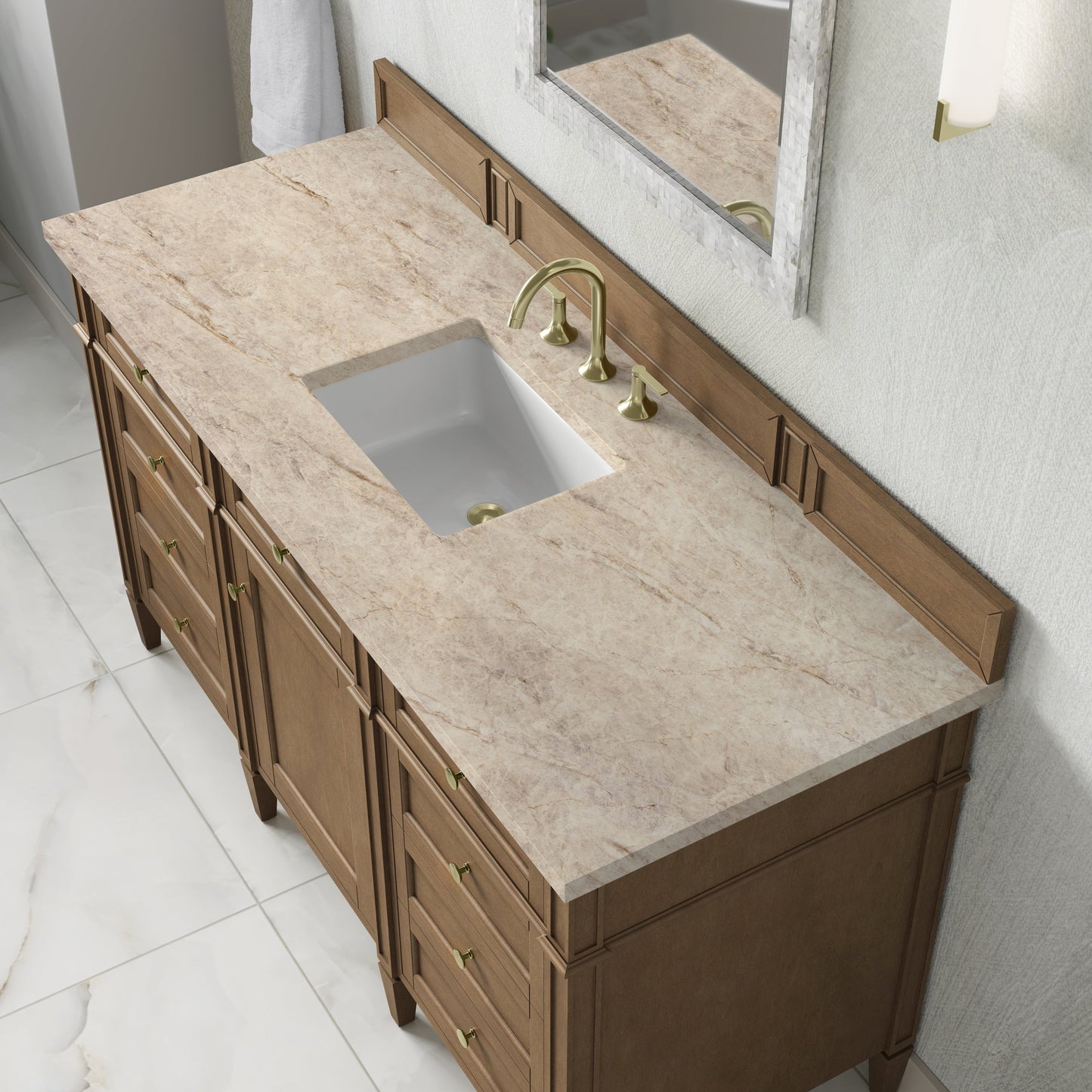 
                  
                    Brittany 60" Single Vanity in Pecan Single Bathroom Vanity James Martin Vanities Tajnar Eclos 
                  
                