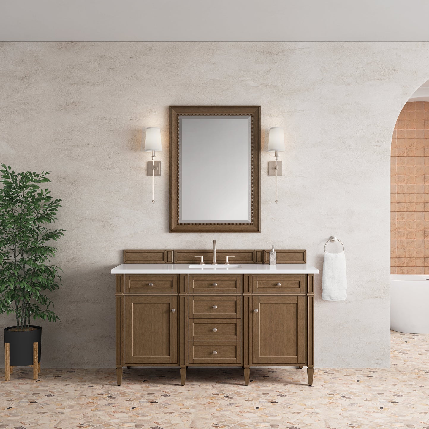 
                  
                    Brittany 60" Single Vanity in Saddle Brown Single Bathroom Vanity James Martin Vanities 
                  
                