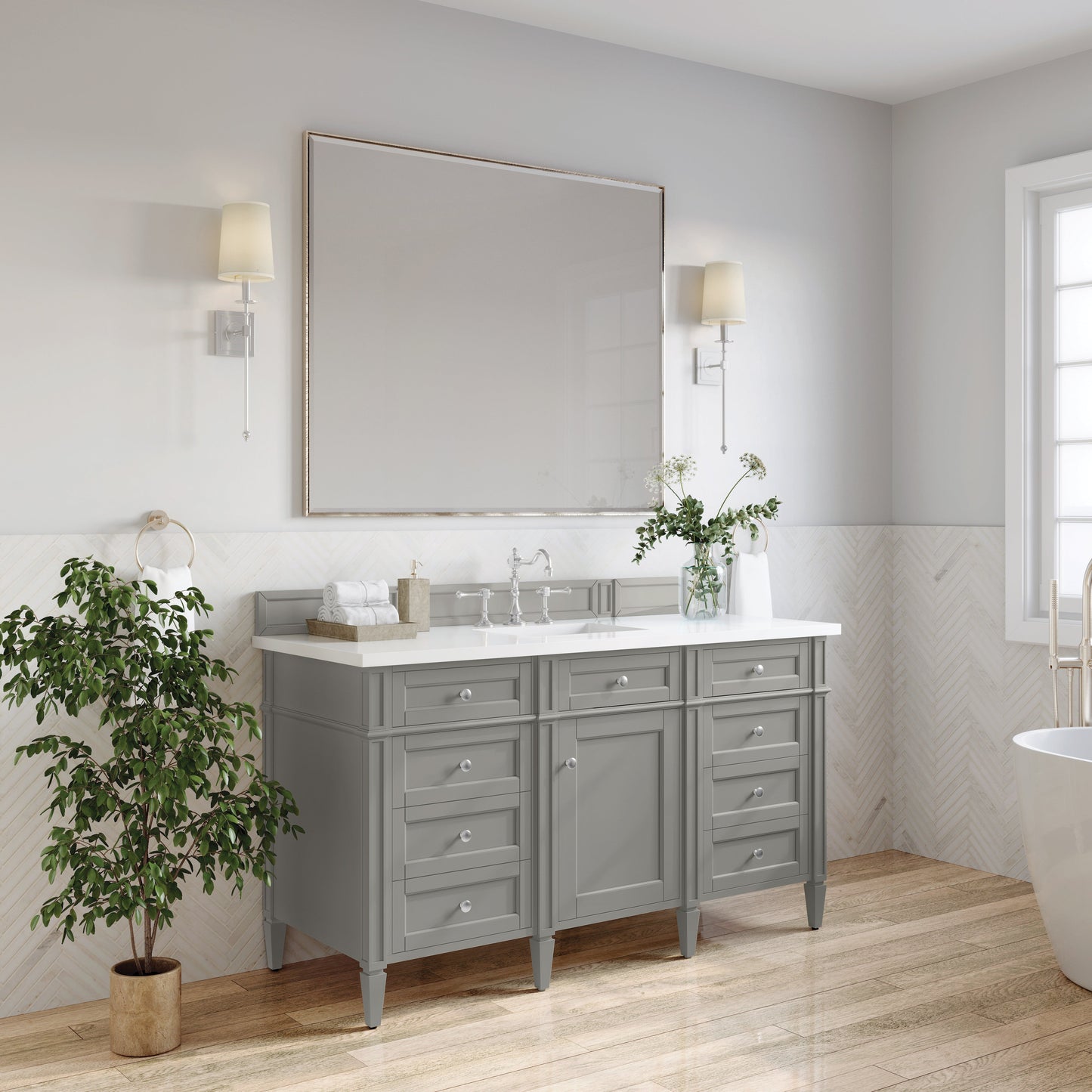 
                  
                    Brittany 60" Single Vanity in Urban Gray Single Bathroom Vanity James Martin Vanities 
                  
                