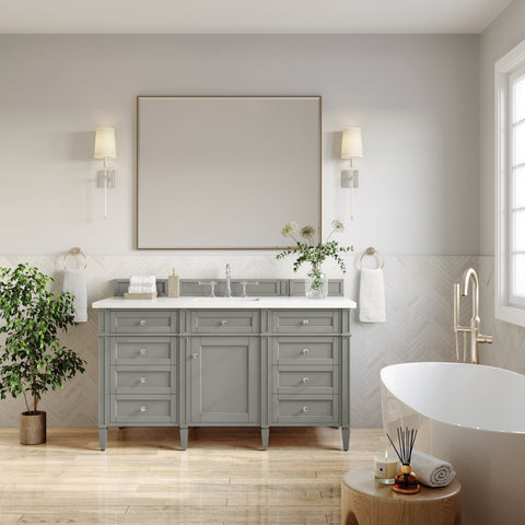 Brittany 60" Single Vanity in Urban Gray Single Bathroom Vanity James Martin Vanities 