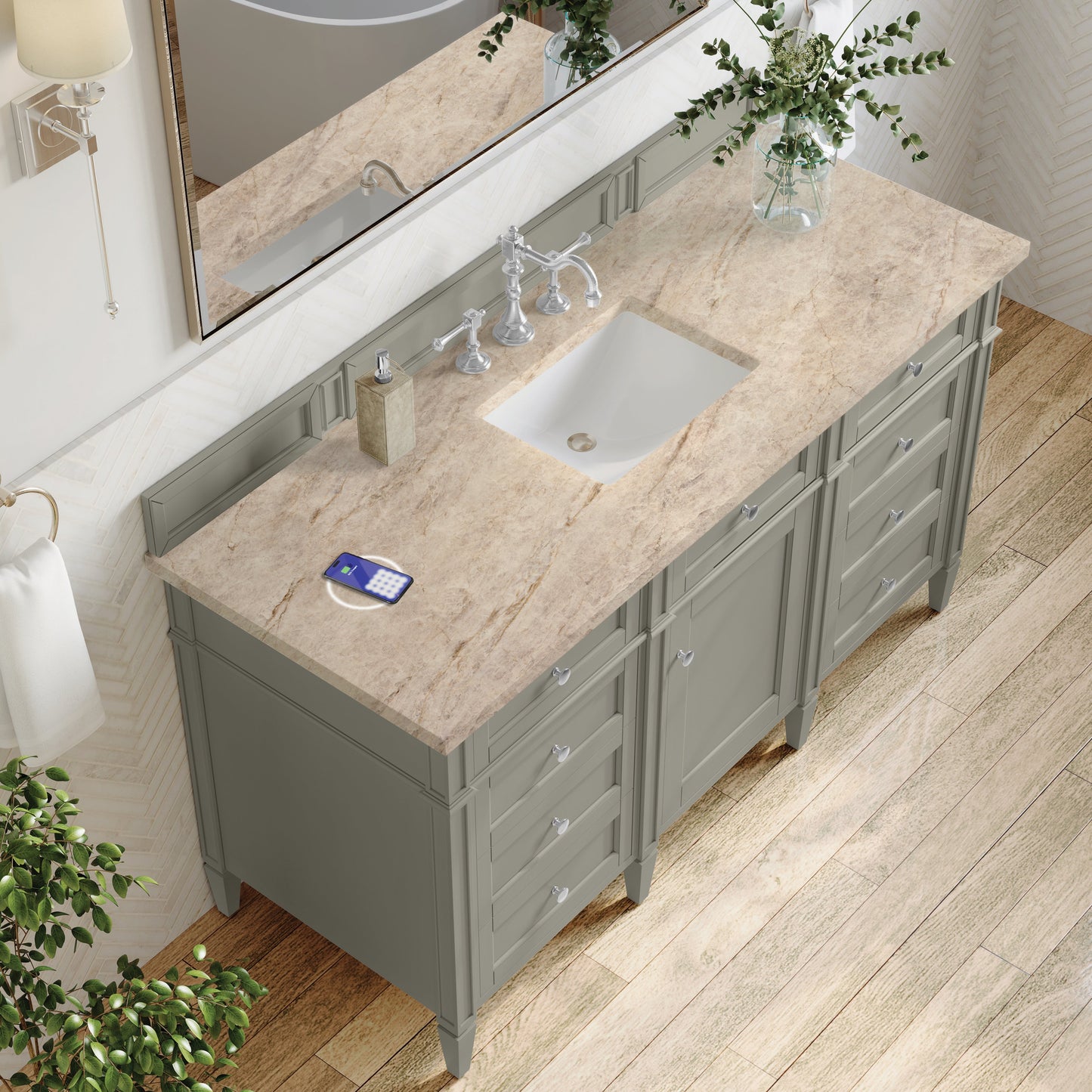 
                  
                    Brittany 60" Single Vanity in Urban Gray Single Bathroom Vanity James Martin Vanities FreePower-Enabled Tajnar Eclos 
                  
                