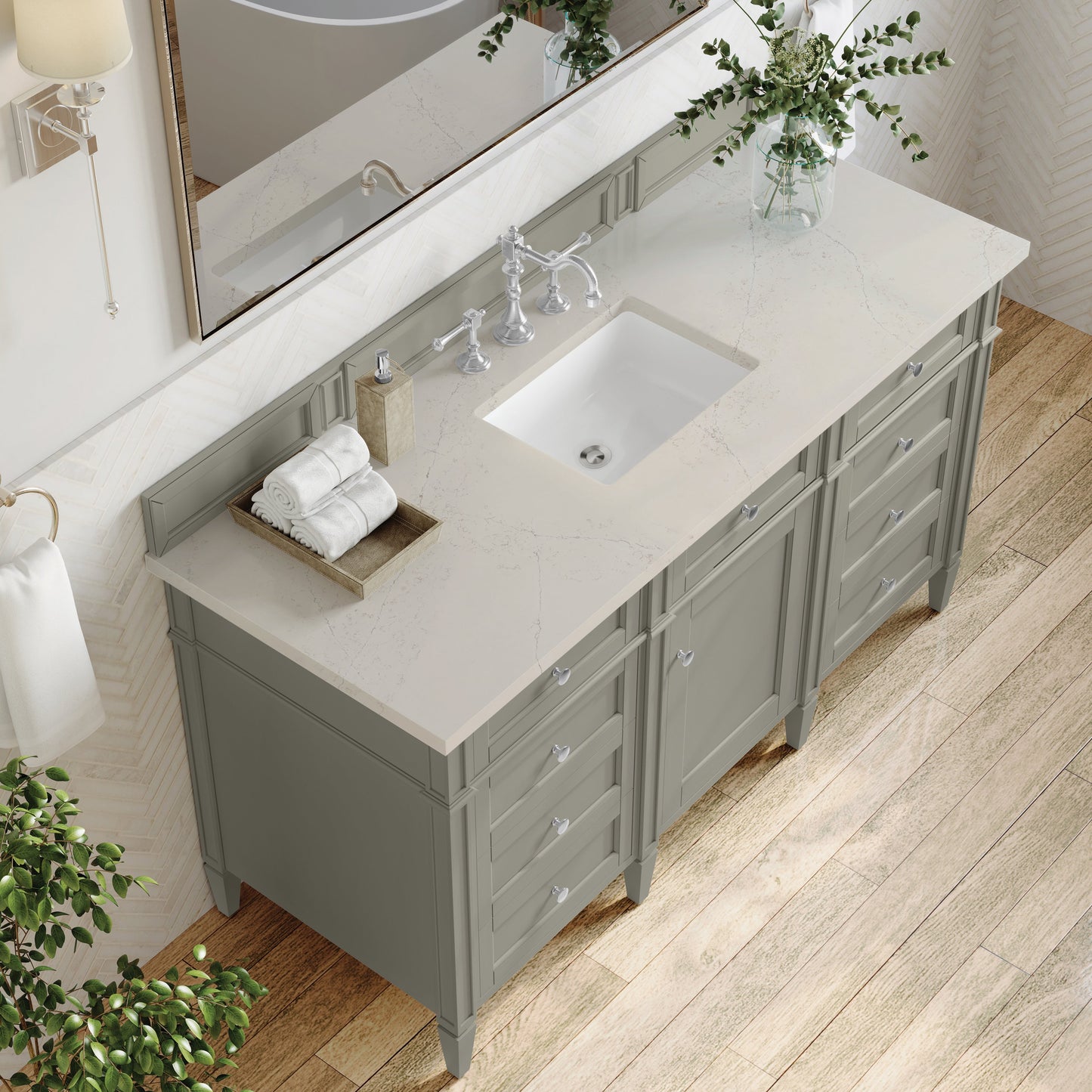 
                  
                    Brittany 60" Single Vanity in Urban Gray Single Bathroom Vanity James Martin Vanities Siberian Silestone 
                  
                
