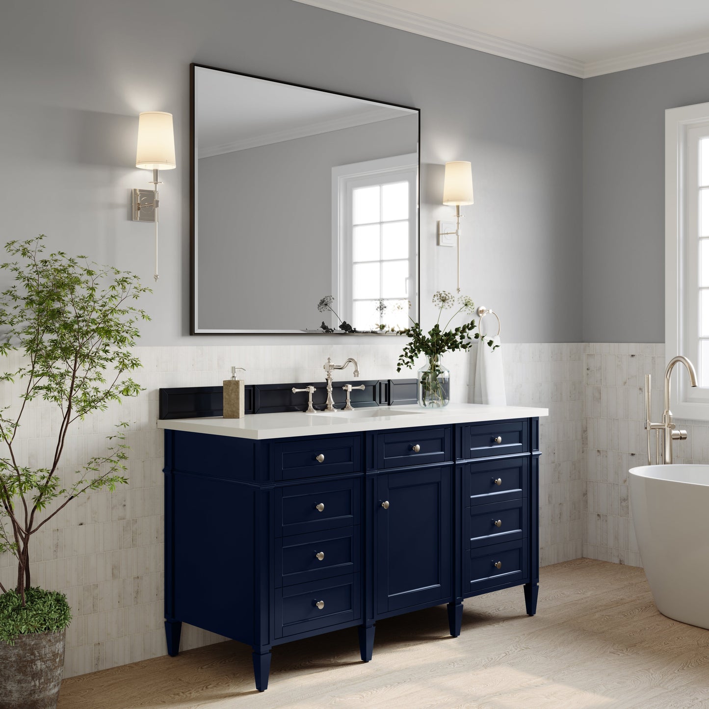 
                  
                    Brittany 60" Single Vanity in Victory Blue Single Bathroom Vanity James Martin Vanities 
                  
                