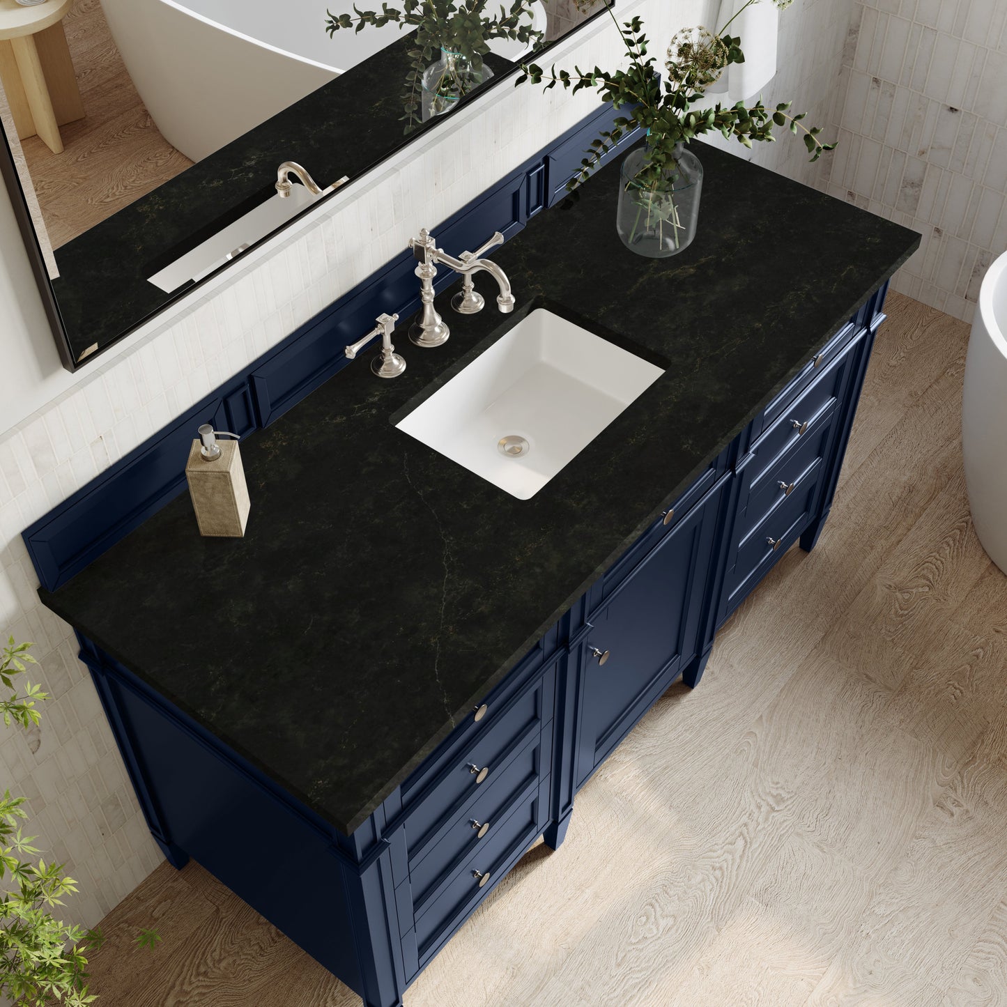 
                  
                    Brittany 60" Single Vanity in Victory Blue Single Bathroom Vanity James Martin Vanities Phantome Eclos 
                  
                