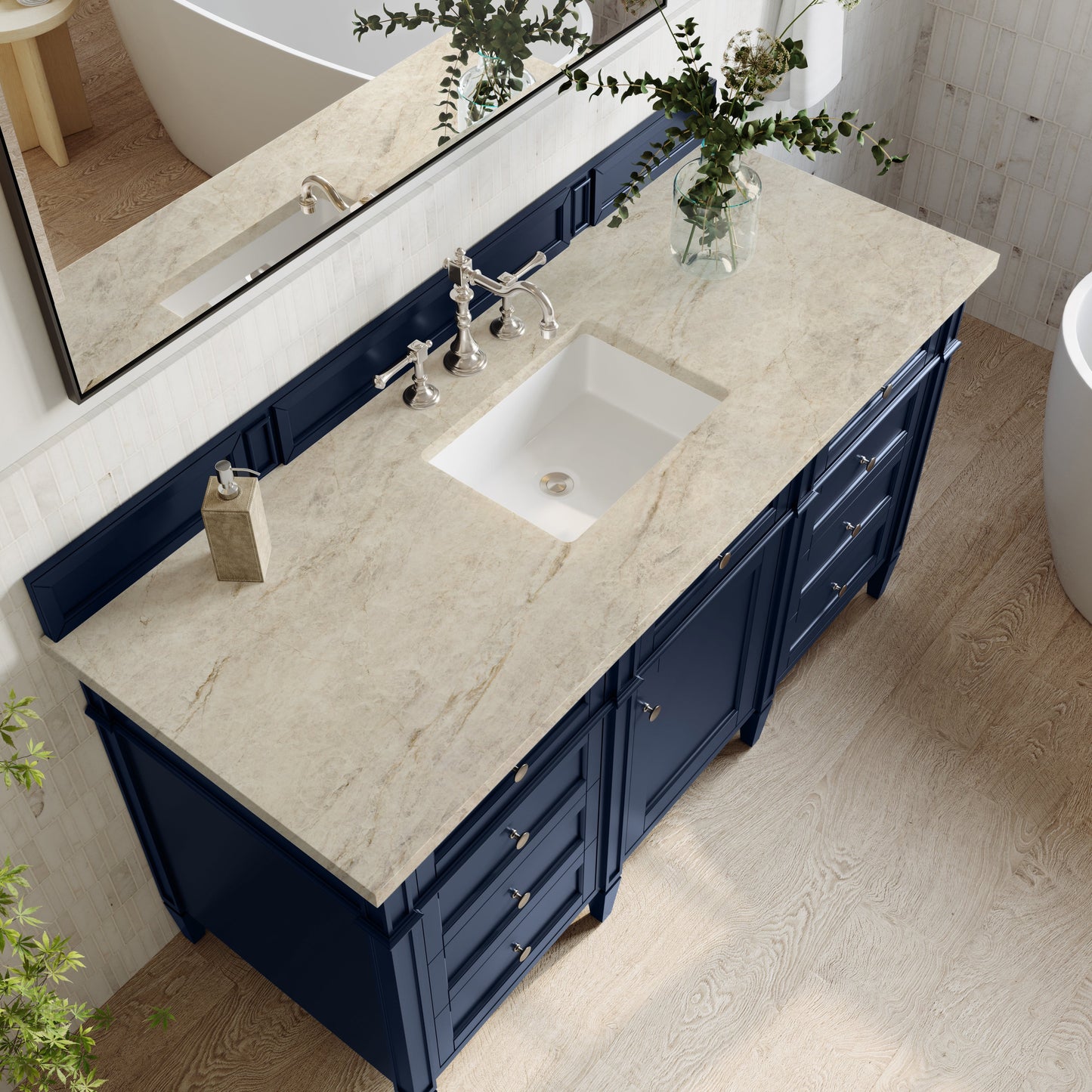 
                  
                    Brittany 60" Single Vanity in Victory Blue Single Bathroom Vanity James Martin Vanities Tajnar Eclos 
                  
                