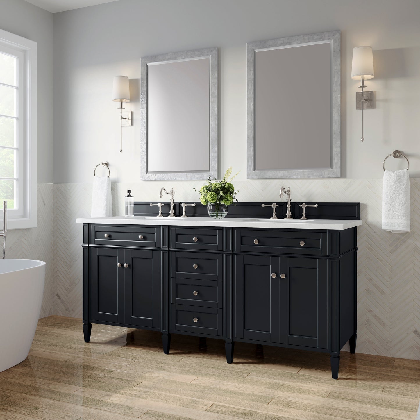 
                  
                    Brittany 72" Double Vanity in Black Onyx Double bathroom Vanity James Martin Vanities 
                  
                