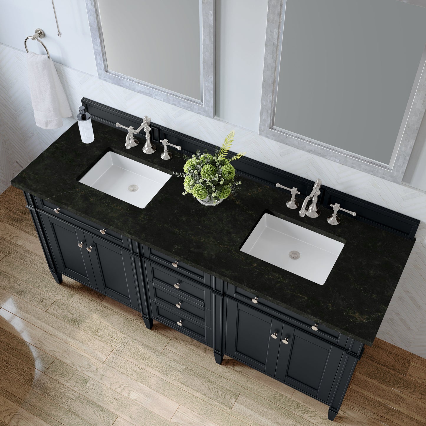 
                  
                    Brittany 72" Double Vanity in Black Onyx Double bathroom Vanity James Martin Vanities Phantome Eclos 
                  
                