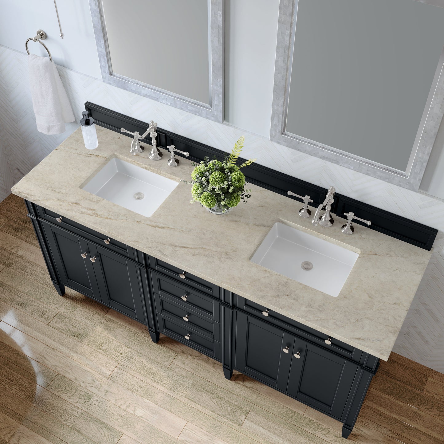 
                  
                    Brittany 72" Double Vanity in Black Onyx Double bathroom Vanity James Martin Vanities Tajnar Eclos 
                  
                