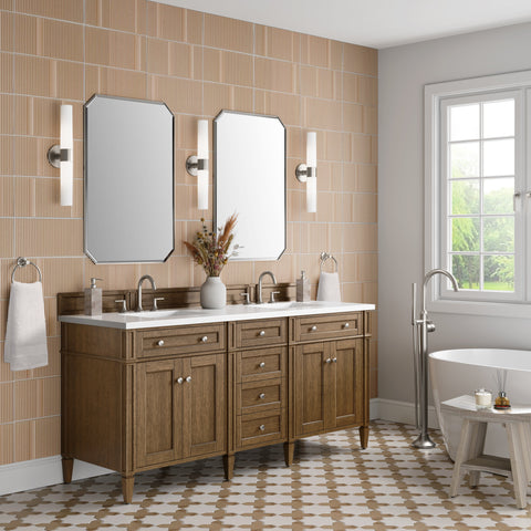 Brittany 72" Double Vanity in Saddle Brown Double Bathroom Vanity James Martin Vanities Select Your Top 