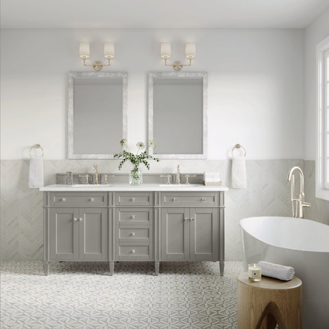 Brittany 72" Double Vanity in Urban Gray Double bathroom Vanity James Martin Vanities 