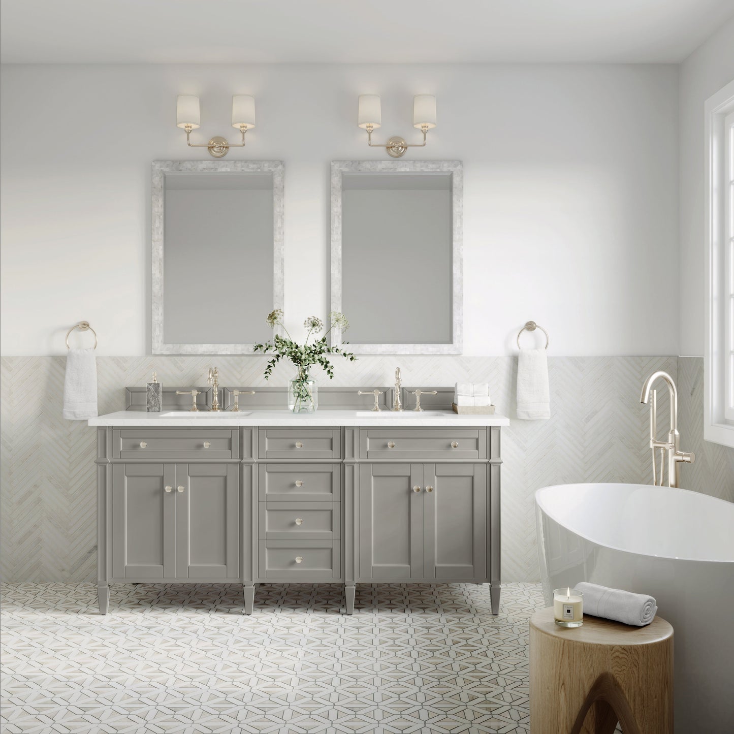 
                  
                    Brittany 72" Double Vanity in Urban Gray Double bathroom Vanity James Martin Vanities 
                  
                