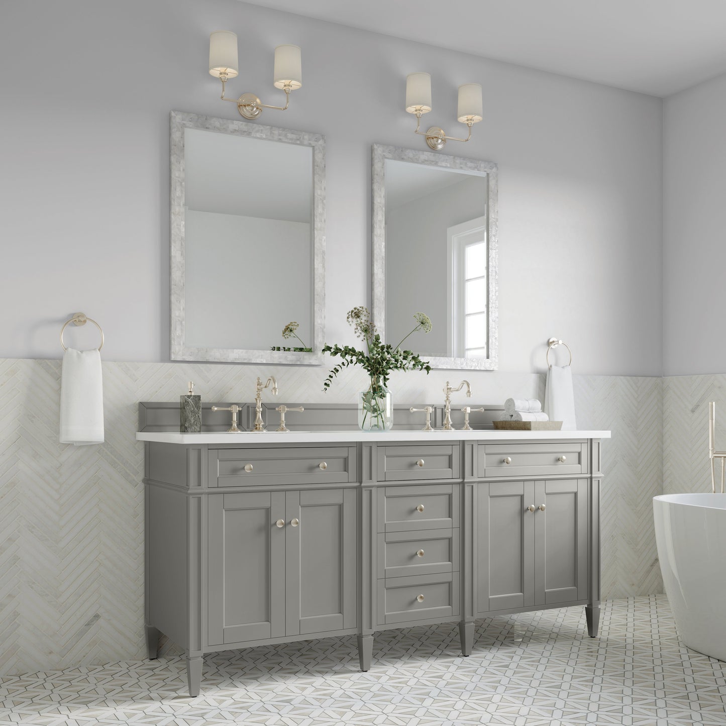 
                  
                    Brittany 72" Double Vanity in Urban Gray Double bathroom Vanity James Martin Vanities Select Your Top 
                  
                