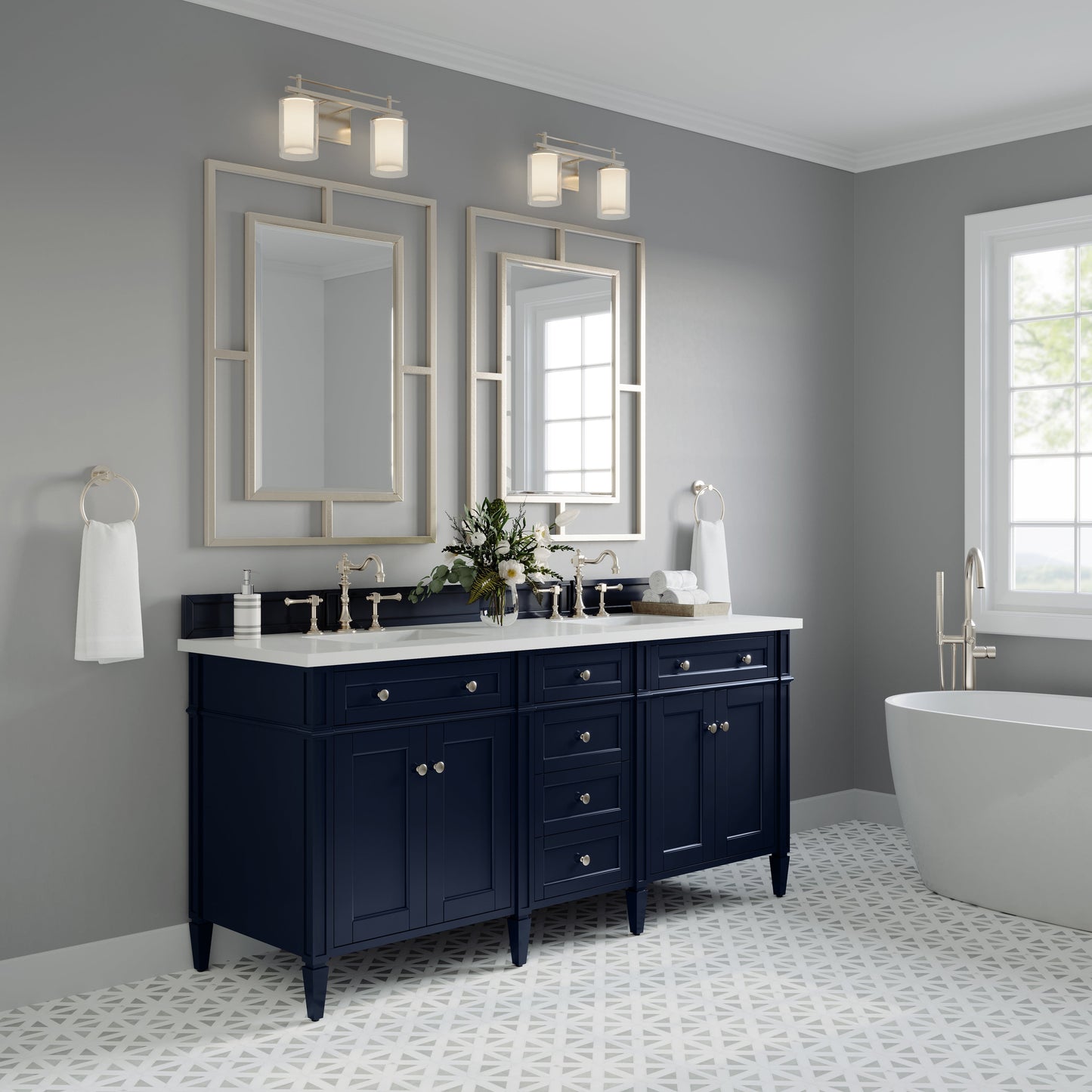 
                  
                    Brittany 72" Double Vanity in Victory Blue Double bathroom Vanity James Martin Vanities 
                  
                