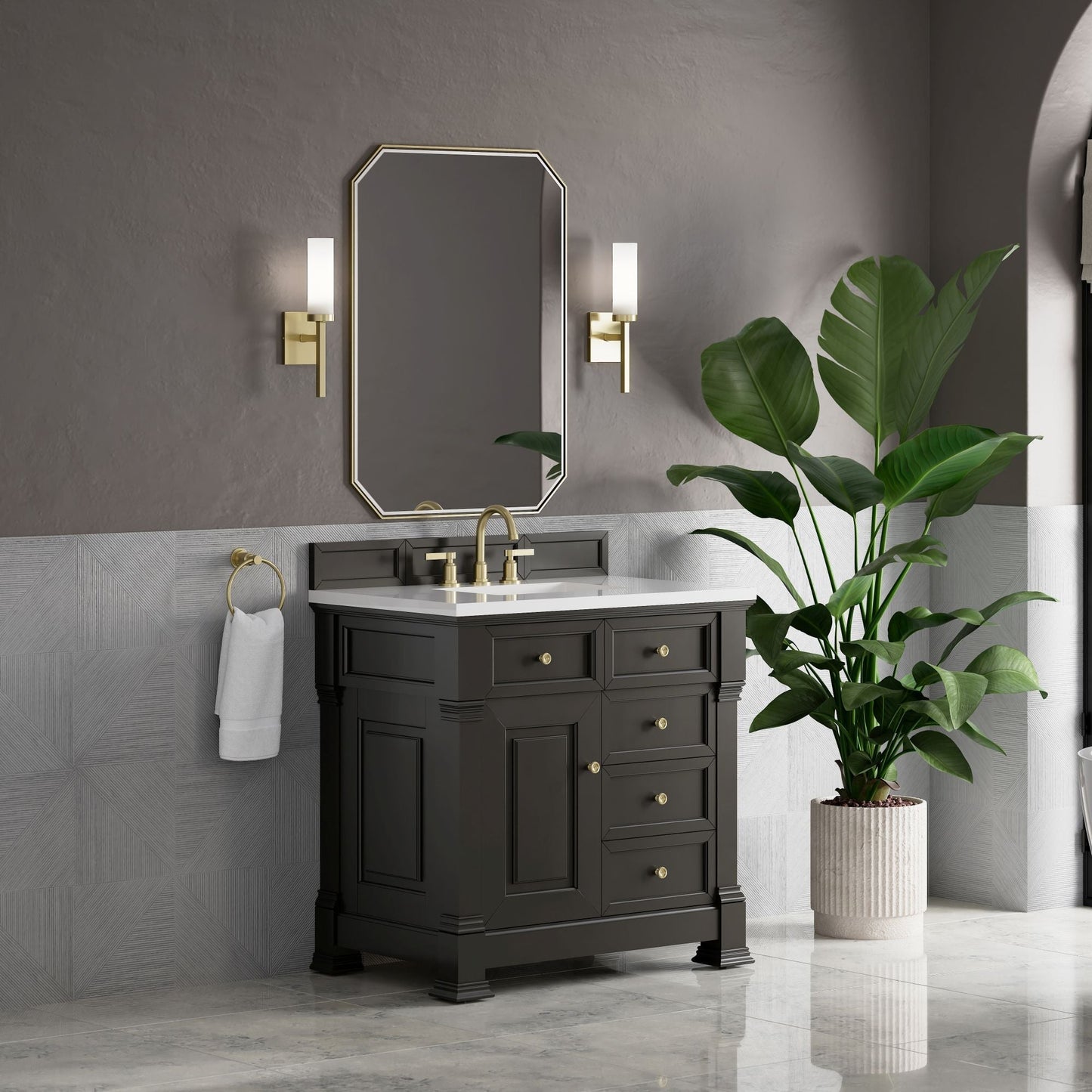 
                  
                    Brookfield 36" Single Vanity in Black Onyx Single Bathroom Vanity James Martin Vanities 
                  
                
