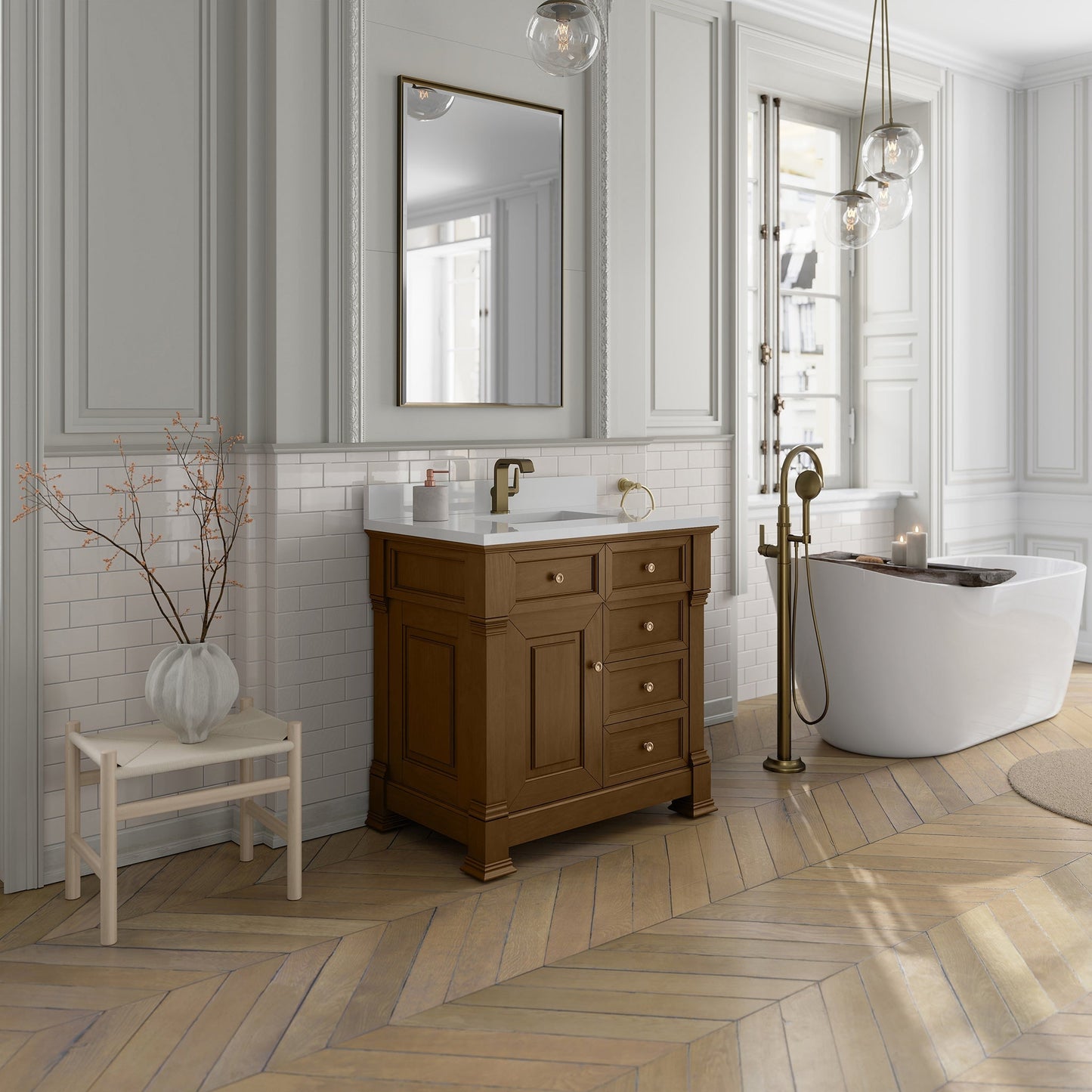 
                  
                    Brookfield 36" Single Vanity in Honey Oak Single Bathroom Vanity James Martin Vanities 
                  
                