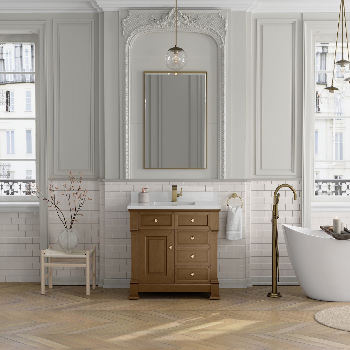 Brookfield 36" Single Vanity in Honey Oak Single Bathroom Vanity James Martin Vanities 