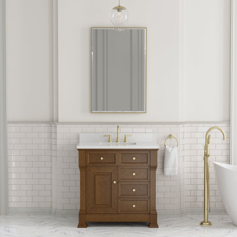 Brookfield 36" Single Vanity in Honey Oak Single Bathroom Vanity James Martin Vanities 