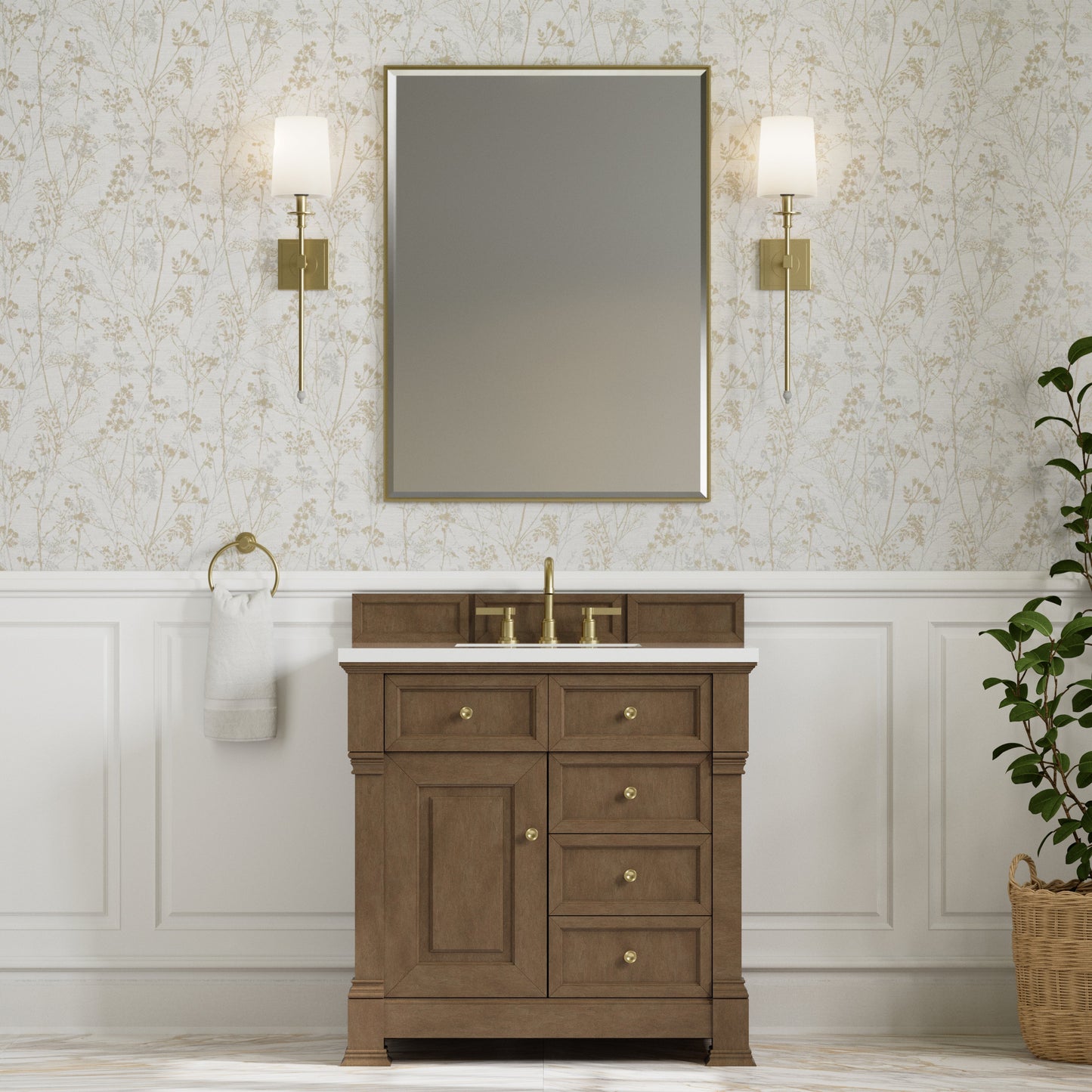 
                  
                    Brookfield 36" Single Vanity in Pecan Single Bathroom Vanity James Martin Vanities 
                  
                