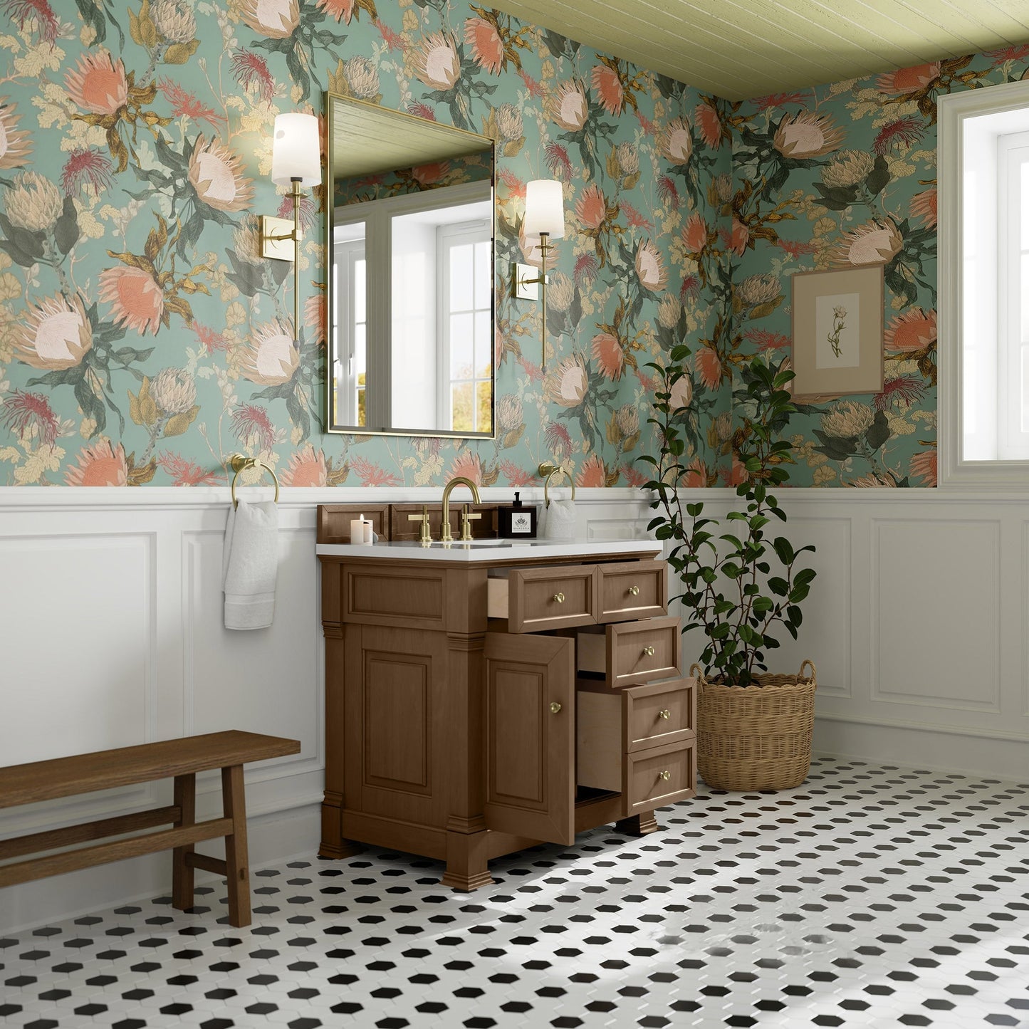 
                  
                    Brookfield 36" Single Vanity in Pecan Single Bathroom Vanity James Martin Vanities 
                  
                