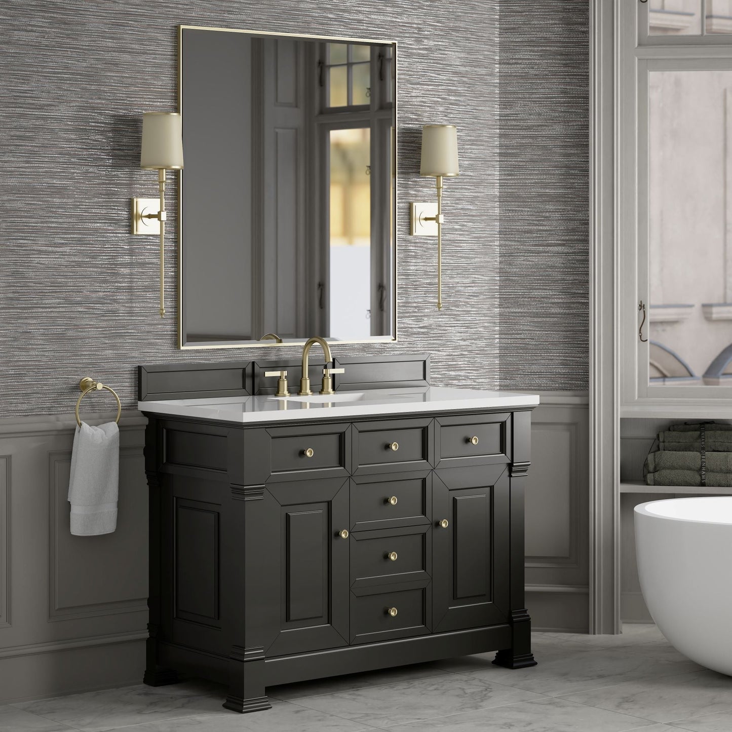 
                  
                    Brookfield 48" Single Vanity in Black Onyx Single Bathroom Vanity James Martin Vanities 
                  
                