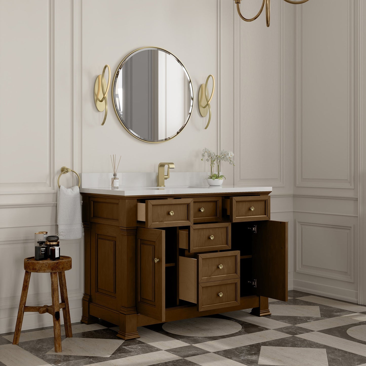 
                  
                    Brookfield 48" Single Vanity in Honey Oak Single Bathroom Vanity James Martin Vanities 
                  
                