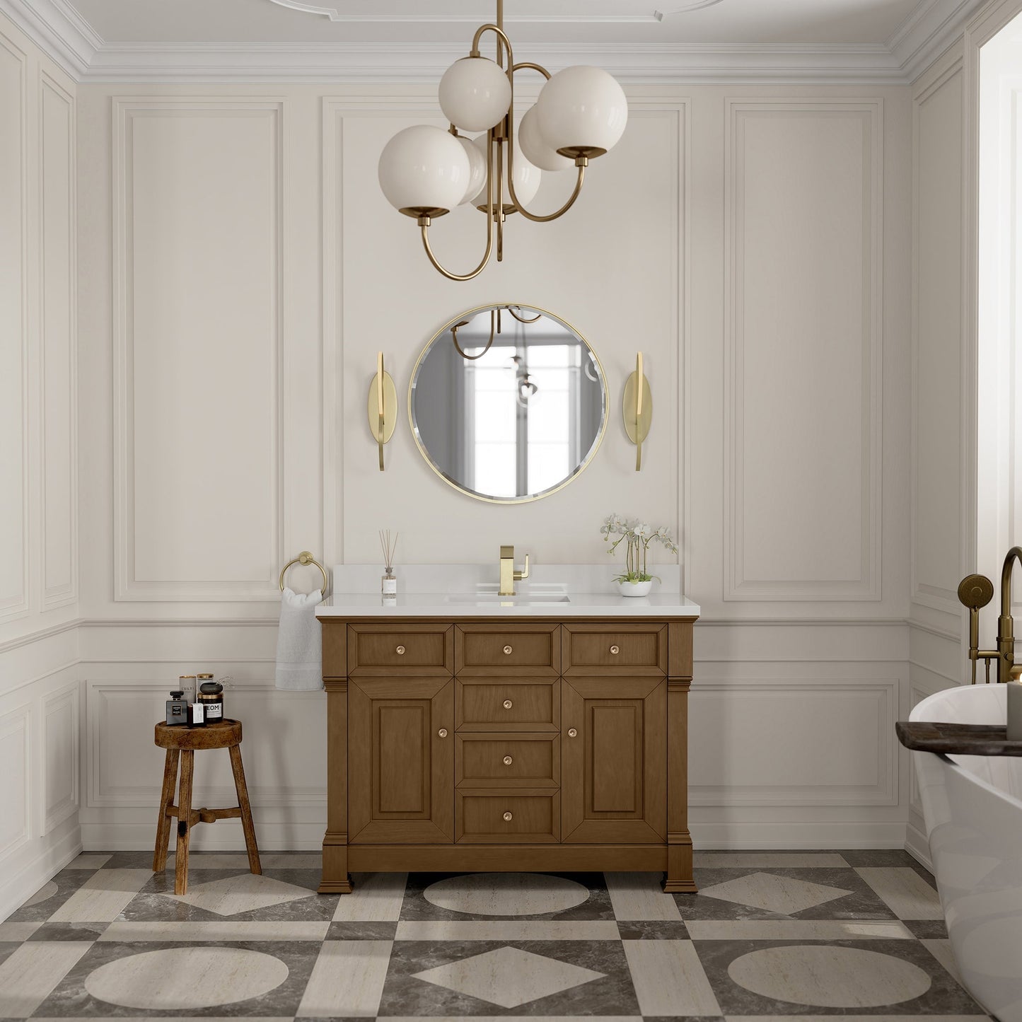 Brookfield 48" Single Vanity in Honey Oak Single Bathroom Vanity James Martin Vanities 