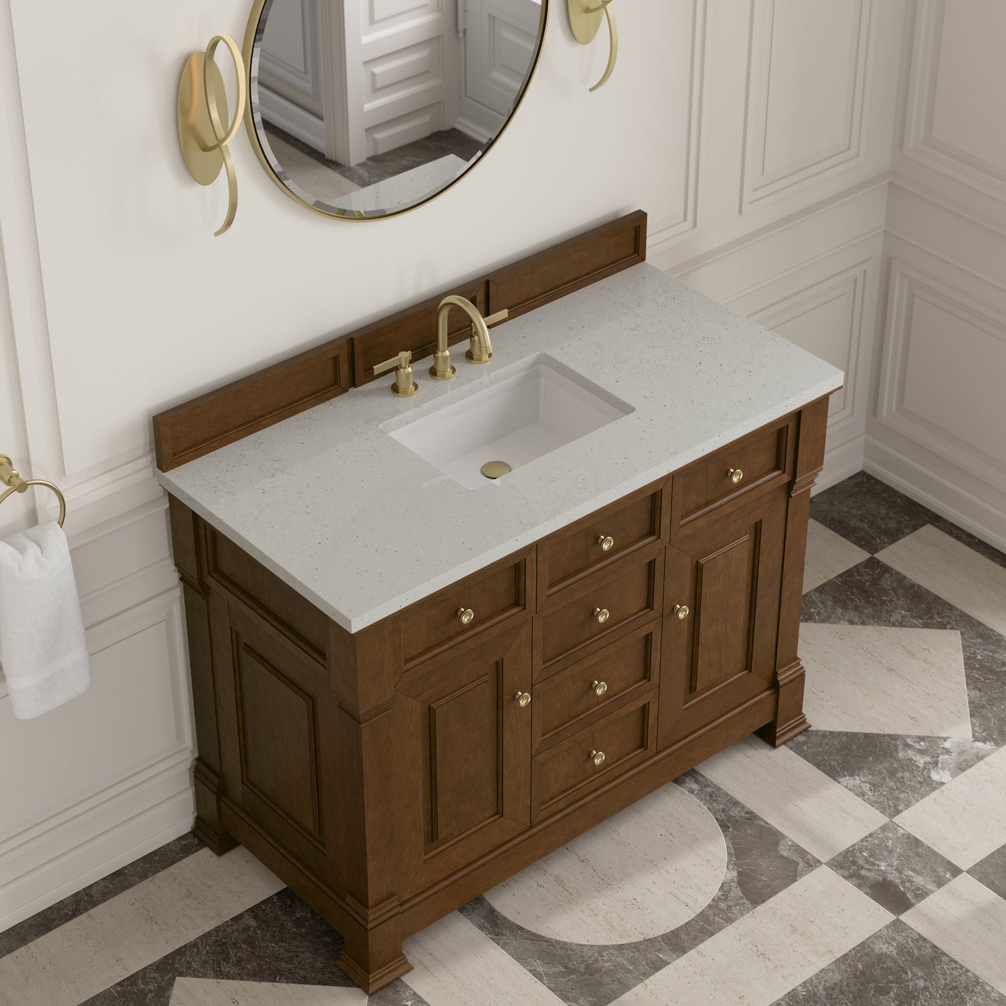 
                  
                    Brookfield 48" Single Vanity in Honey Oak Single Bathroom Vanity James Martin Vanities Lime Delight Silestone 
                  
                