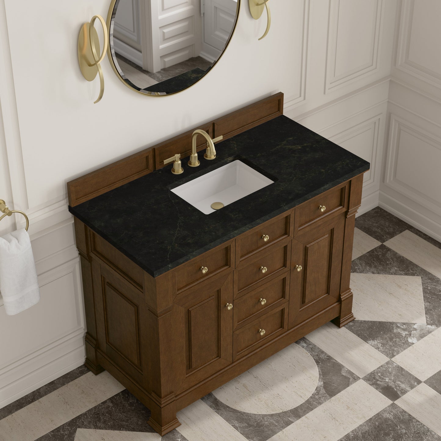 
                  
                    Brookfield 48" Single Vanity in Honey Oak Single Bathroom Vanity James Martin Vanities Phantome Eclos 
                  
                