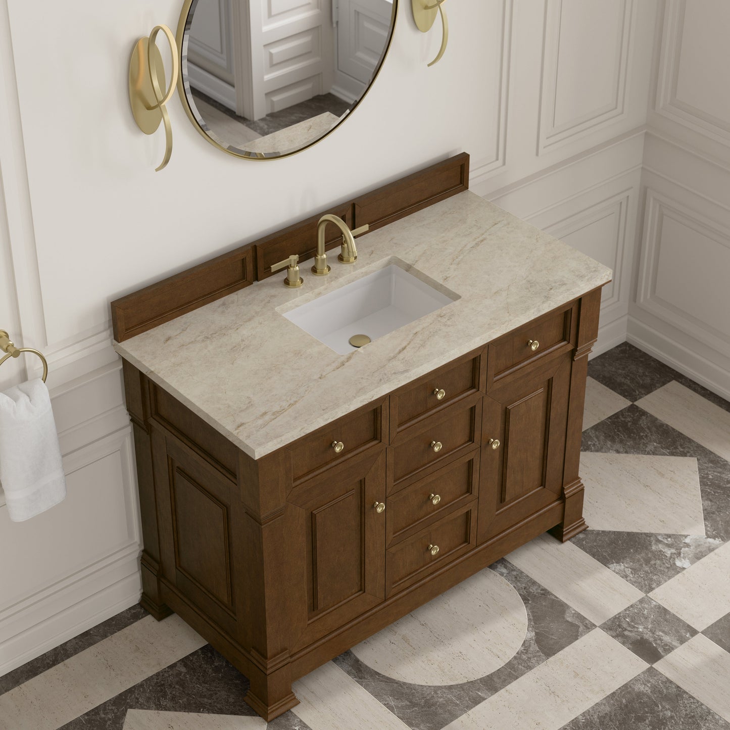 
                  
                    Brookfield 48" Single Vanity in Honey Oak Single Bathroom Vanity James Martin Vanities Tajnar Eclos 
                  
                