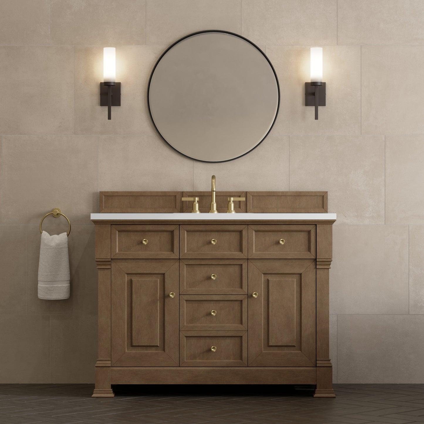 Brookfield 48" Single Vanity in Pecan Single Bathroom Vanity James Martin Vanities 