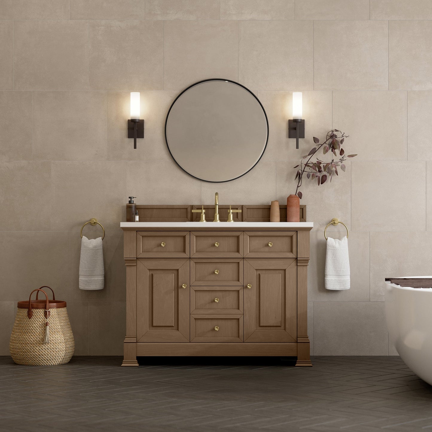 Brookfield 48" Single Vanity in Pecan Single Bathroom Vanity James Martin Vanities 