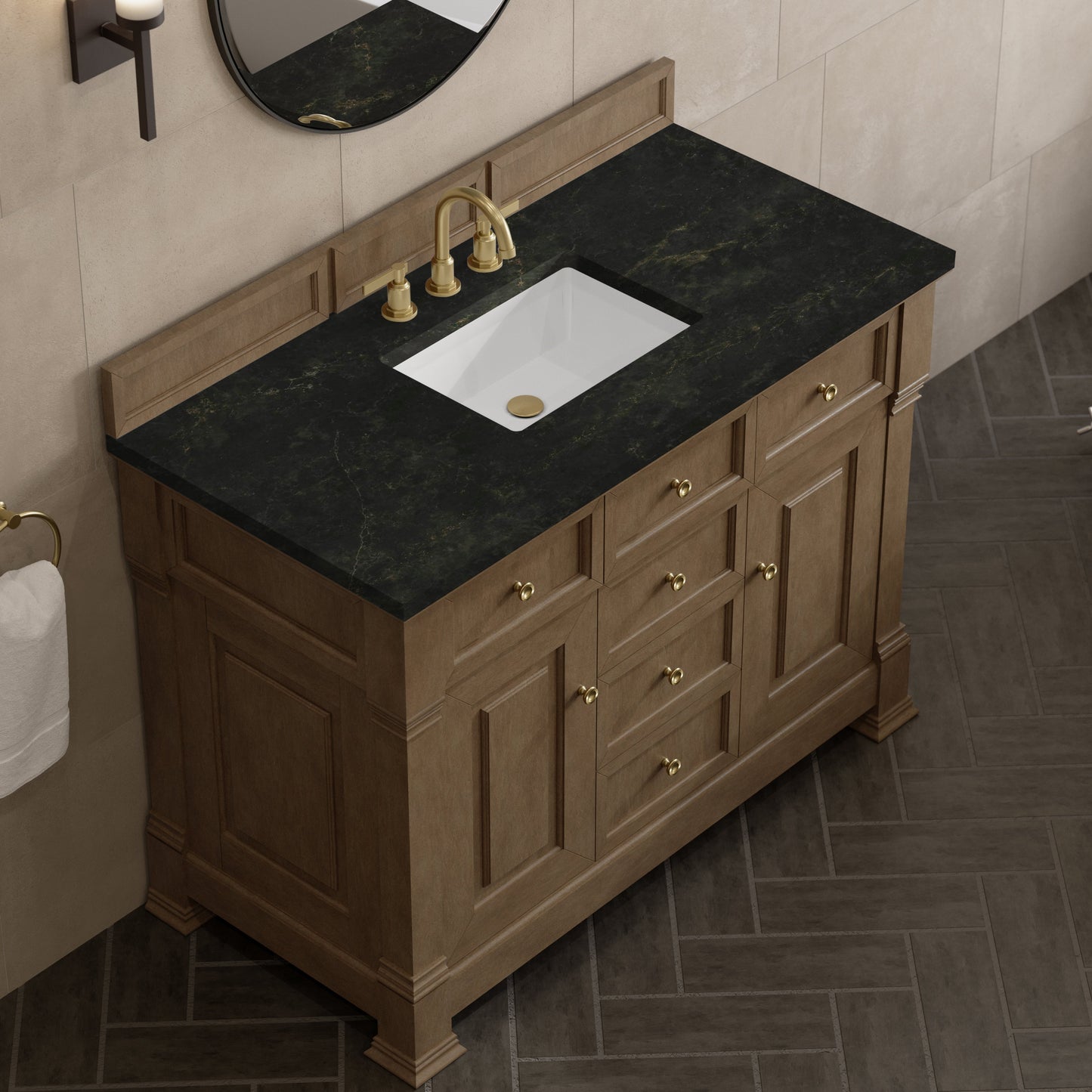 
                  
                    Brookfield 48" Single Vanity in Pecan Single Bathroom Vanity James Martin Vanities Phantome Eclos 
                  
                