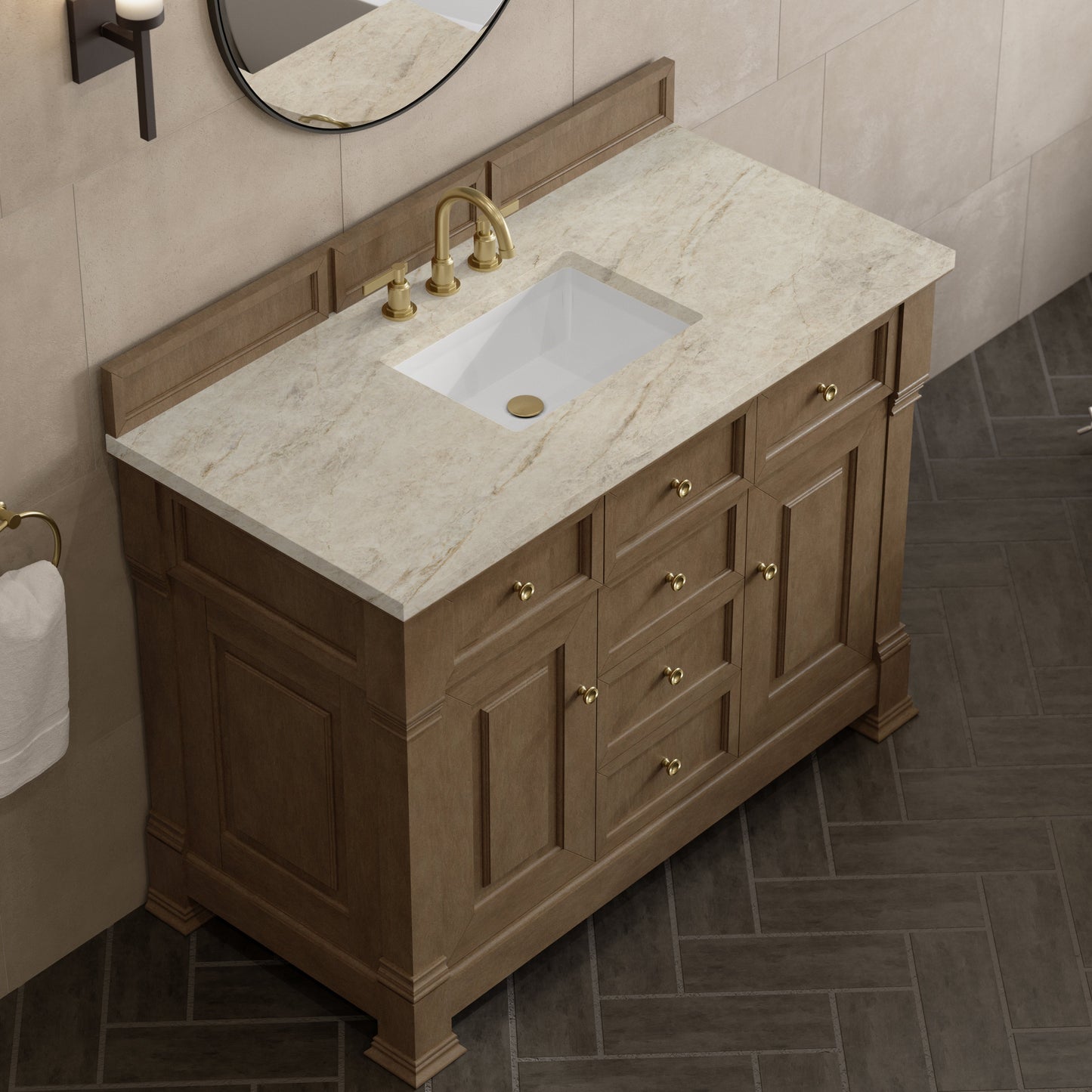 
                  
                    Brookfield 48" Single Vanity in Pecan Single Bathroom Vanity James Martin Vanities Tajnar Eclos 
                  
                