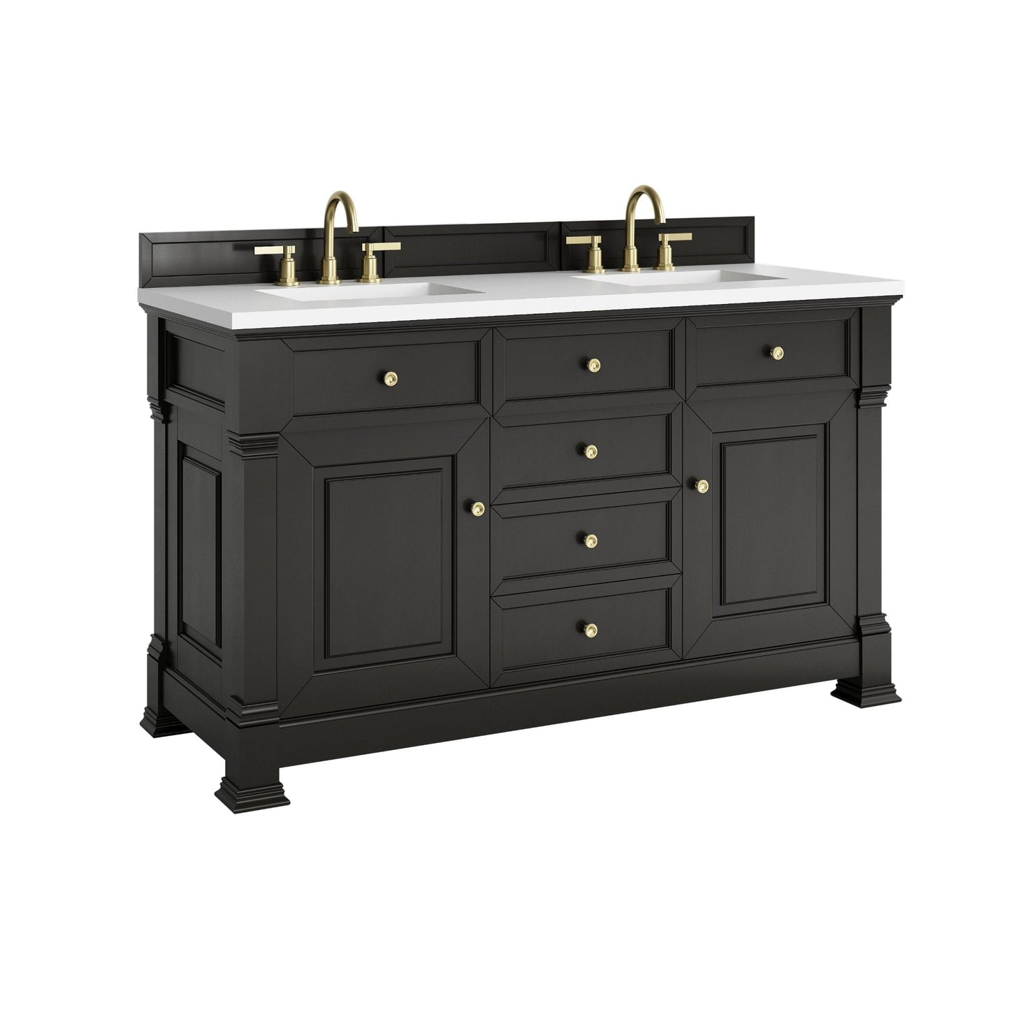 
                  
                    Brookfield 60" Double Vanity in Black Onyx Double Bathroom Vanity James Martin Vanities 
                  
                