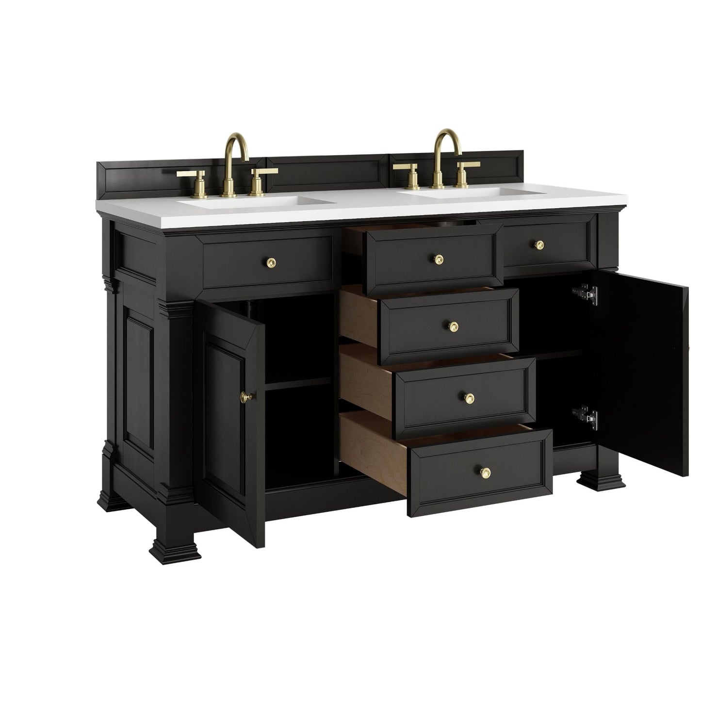 
                  
                    Brookfield 60" Double Vanity in Black Onyx Double Bathroom Vanity James Martin Vanities 
                  
                