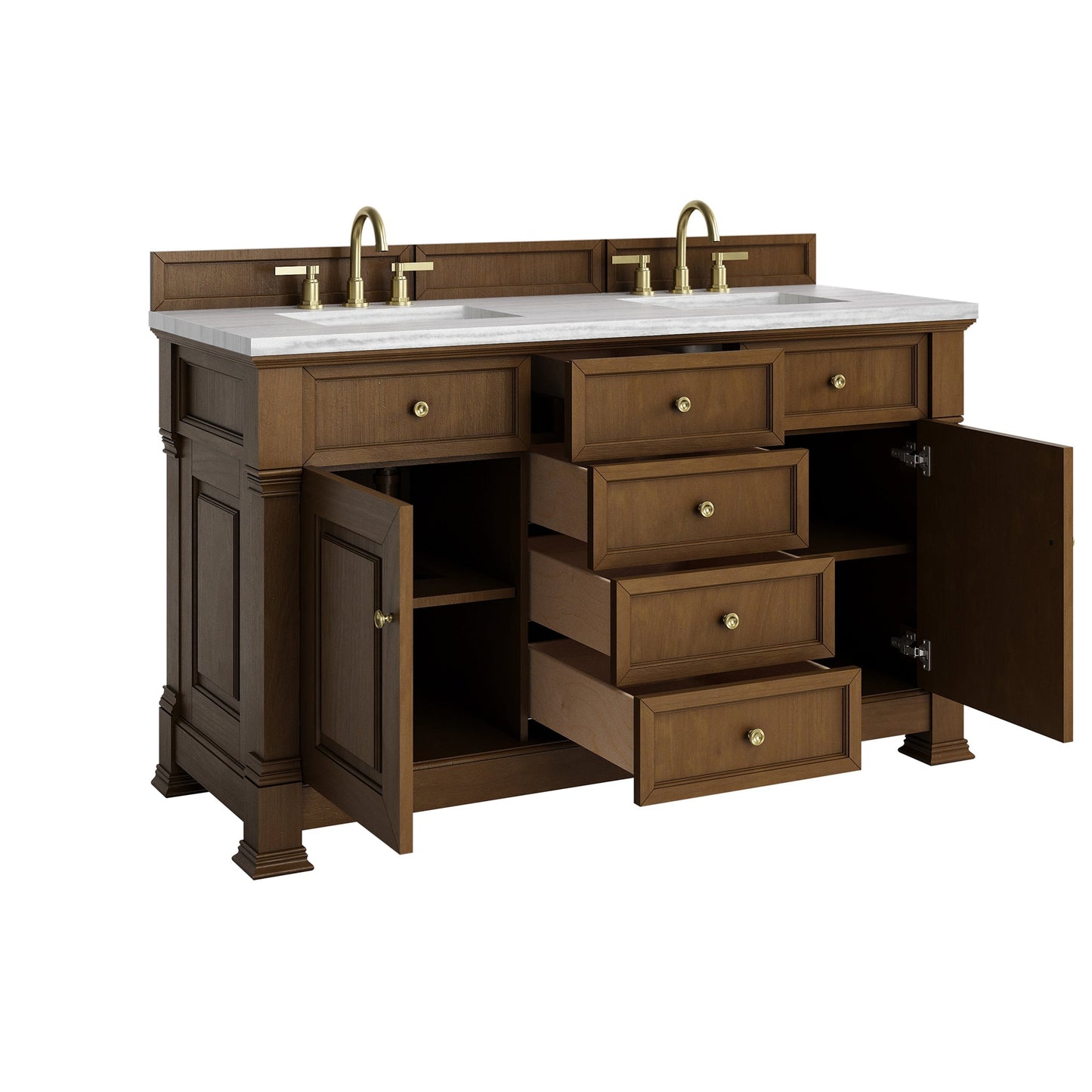 
                  
                    Brookfield 60" Double Vanity in Honey Oak Double Bathroom Vanity James Martin Vanities 
                  
                