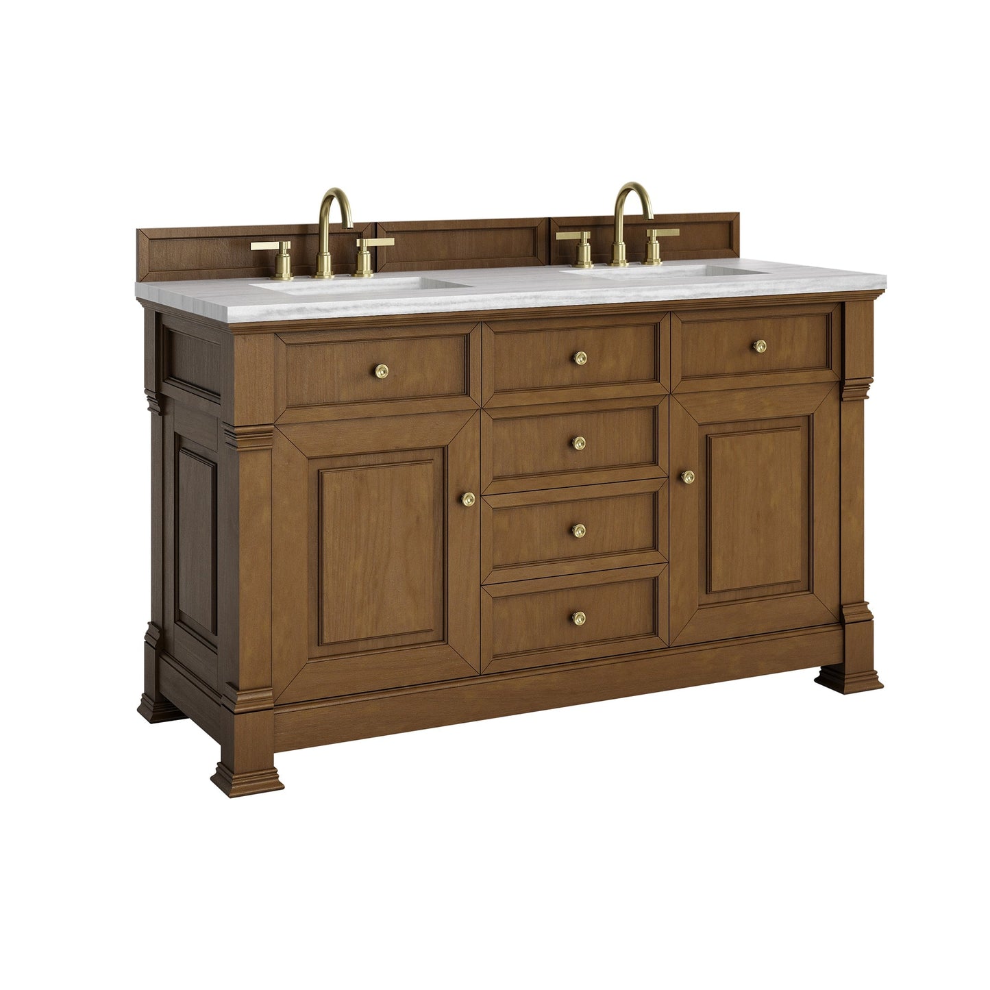
                  
                    Brookfield 60" Double Vanity in Honey Oak Double Bathroom Vanity James Martin Vanities 
                  
                