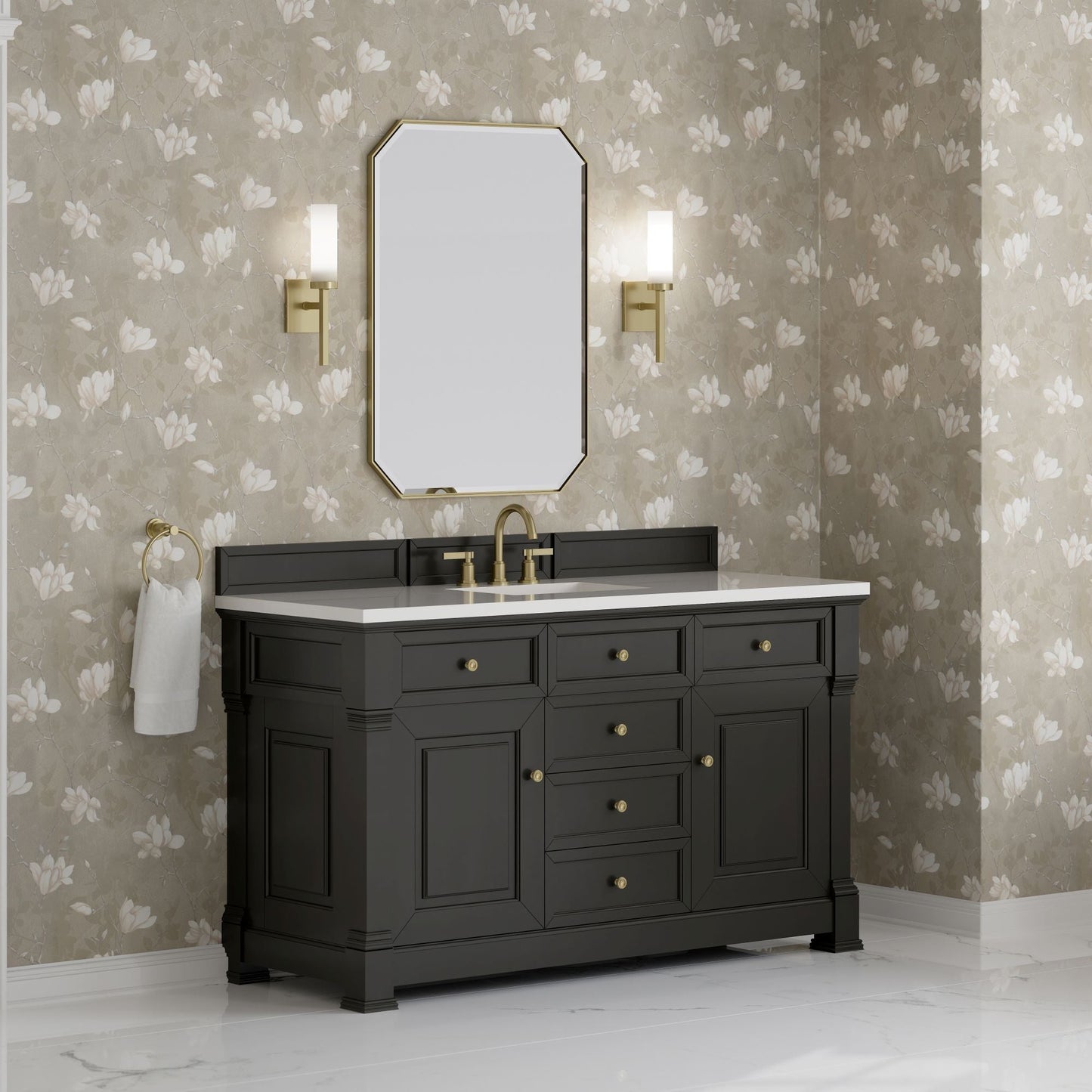 
                  
                    Brookfield 60" Single Vanity in Black Onyx Single Bathroom Vanity James Martin Vanities 
                  
                