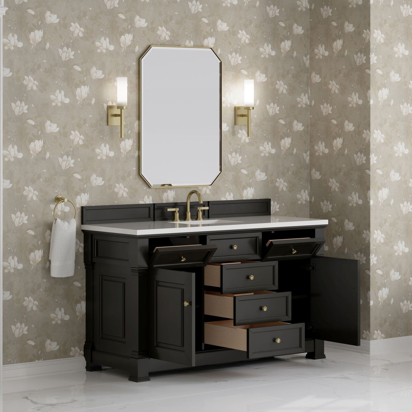 
                  
                    Brookfield 60" Single Vanity in Black Onyx Single Bathroom Vanity James Martin Vanities 
                  
                