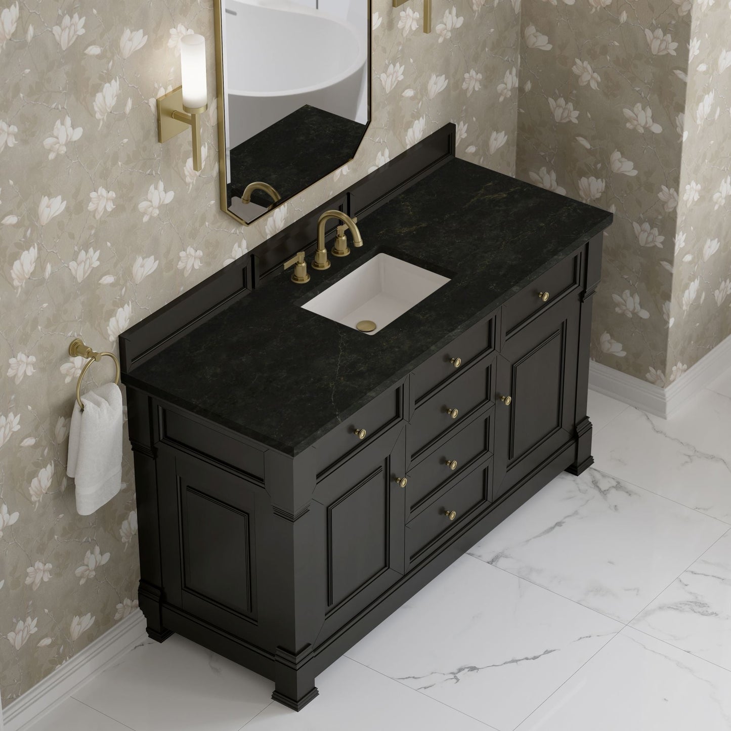 
                  
                    Brookfield 60" Single Vanity in Black Onyx Single Bathroom Vanity James Martin Vanities Phantome Eclos 
                  
                