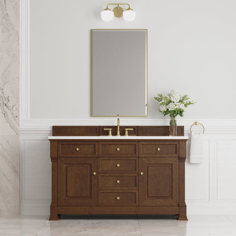Brookfield 60" Single Vanity in Honey Oak Single Bathroom Vanity James Martin Vanities 
