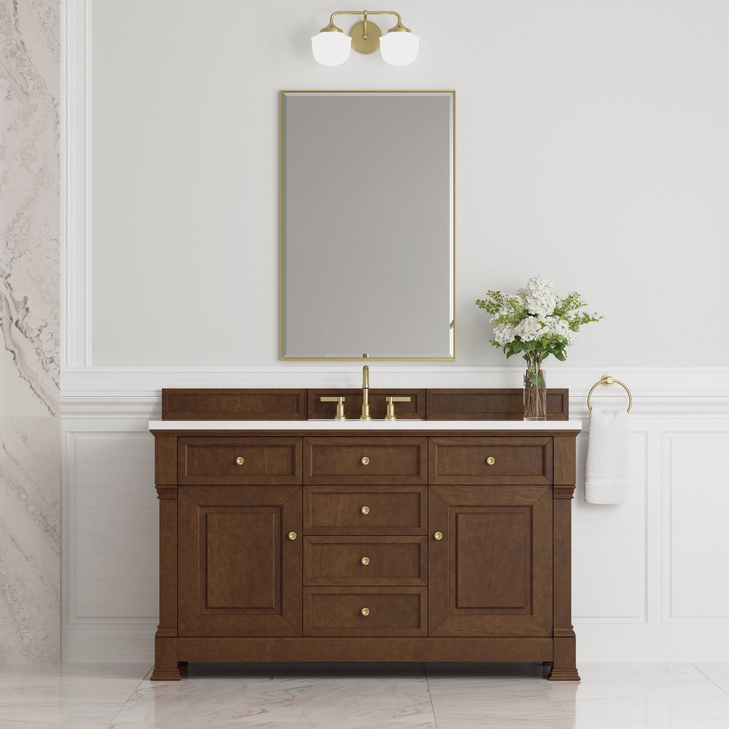 Brookfield 60" Single Vanity in Honey Oak Single Bathroom Vanity James Martin Vanities 