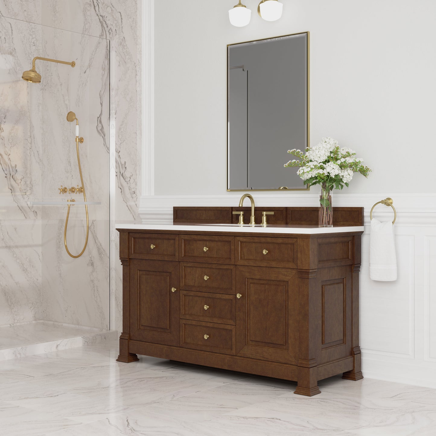 
                  
                    Brookfield 60" Single Vanity in Honey Oak Single Bathroom Vanity James Martin Vanities 
                  
                