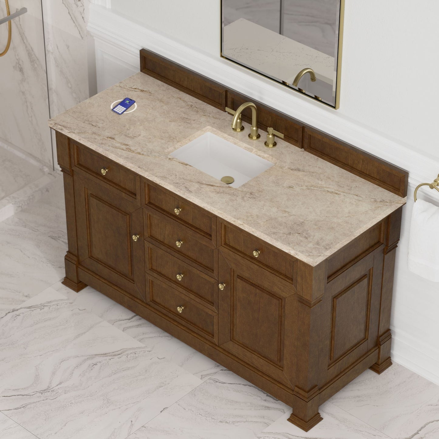 
                  
                    Brookfield 60" Single Vanity in Honey Oak Single Bathroom Vanity James Martin Vanities FreePower-Enabled Tajnar Eclos 
                  
                