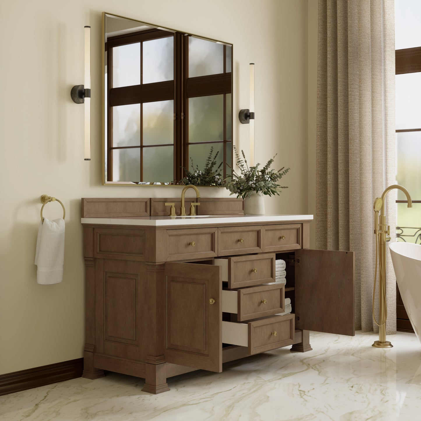
                  
                    Brookfield 60" Single Vanity in Pecan Single Bathroom Vanity James Martin Vanities 
                  
                