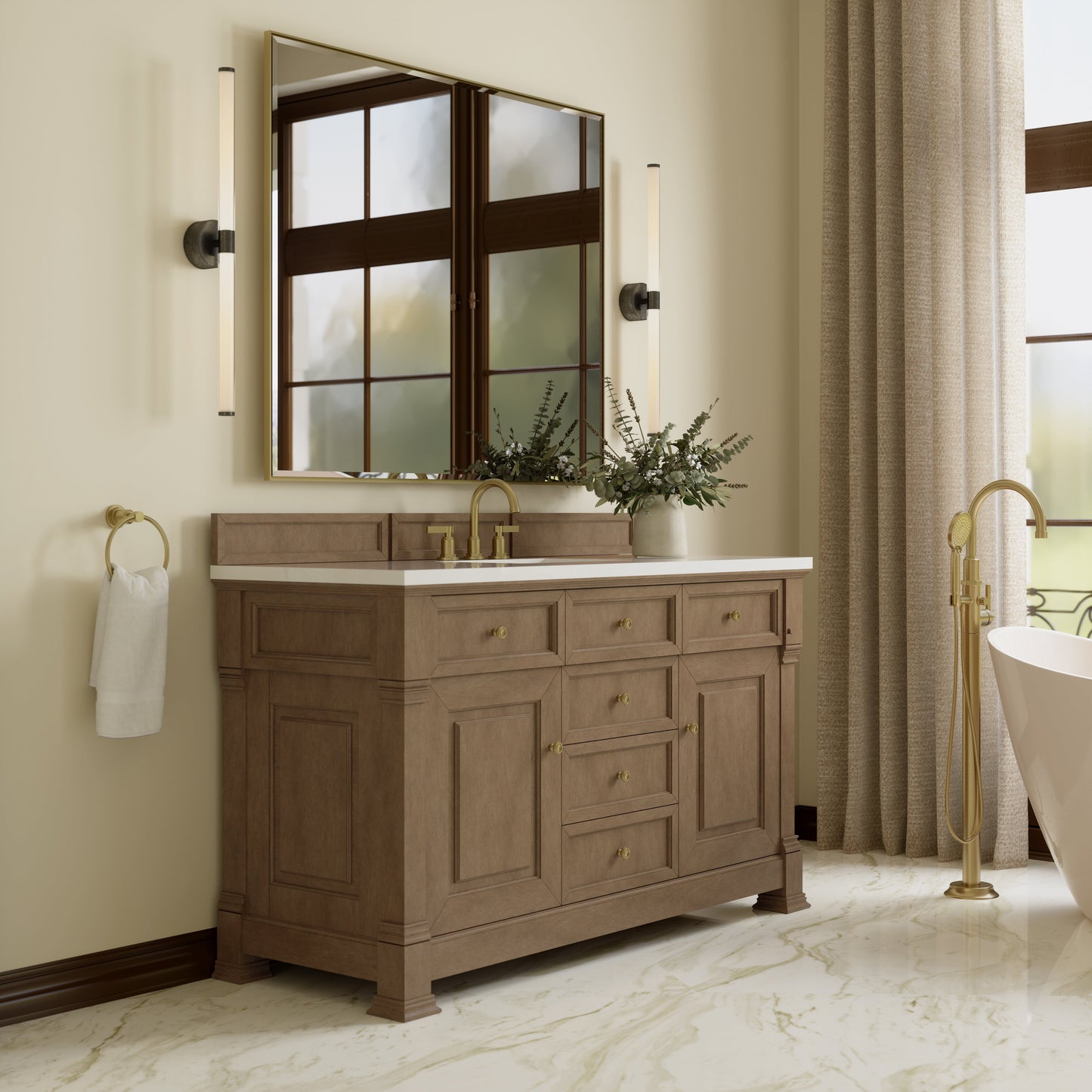 
                  
                    Brookfield 60" Single Vanity in Pecan Single Bathroom Vanity James Martin Vanities 
                  
                