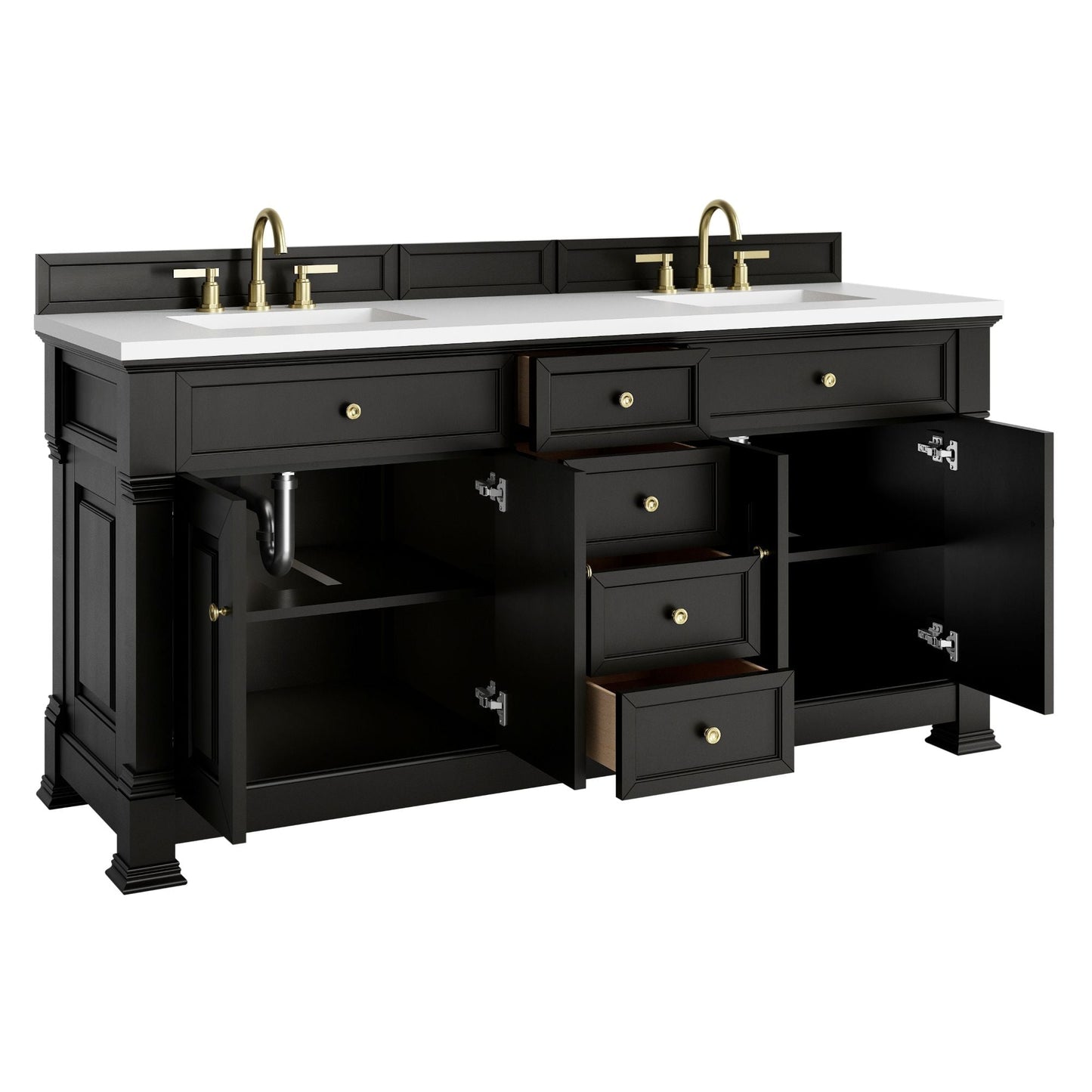 
                  
                    Brookfield 72" Double Vanity in Black Onyx Double Bathroom Vanity James Martin Vanities 
                  
                